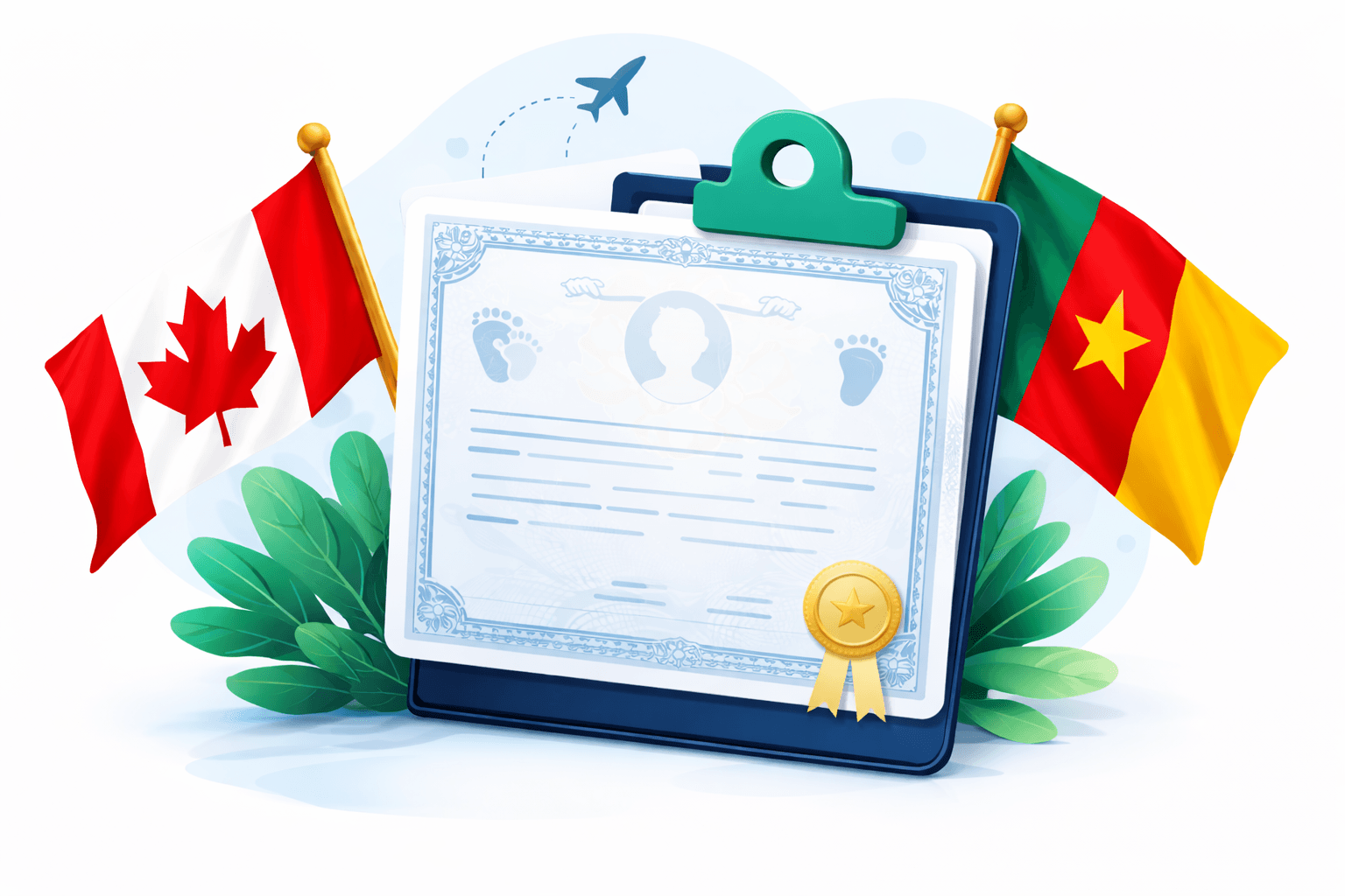 Birth certificate transcription illustration